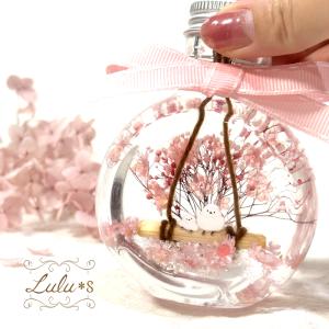 桜のシマエナガハーバリウム Lulus-0642の詳細画像1