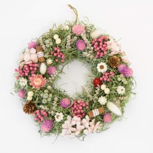 Lulu's ルルズ 三日月のフラワーリース レッド プリザーブドフラワー