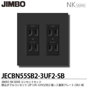 神保電器 JECBN55SB2-3UF2-SB NKシリーズコンセントセット 埋込ダブルコンセント+...
