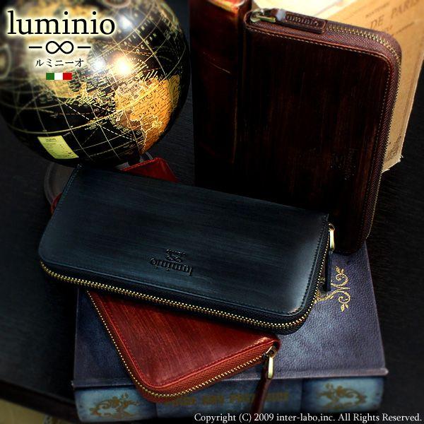 luminio ルミニーオ 財布 長財布 牛革 レザー 本革 札入れ オイルドレザー ラウンドファス...