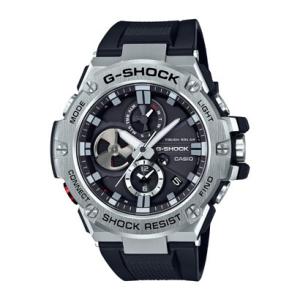 カシオ CASIO 正規品 時計 腕時計 G-SHOCK Gショック Gスチール ブルートゥース タフソーラー メンズ シルバー ブラック ブランド GST-B100-1AJF G-STEEL｜luminio