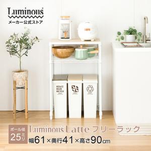 キッチンラック スチールラック 電子レンジ パントリー 耐荷重160kg 高さ90 幅60 奥行40 3段 食器棚 スリム おしゃれ ルミナスラテ ホワイト 白 LL6090-2KWD｜ルミナス公式 Luminous-club