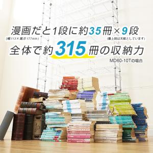 スチールラック 突っ張り 幅60cm 10段 ...の詳細画像5