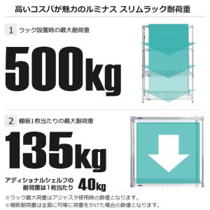 突っ張りラック 幅60cm 5段 ルミナススリ...の詳細画像2