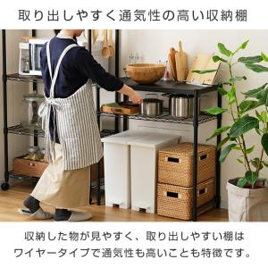 キッチンラック 幅80cm 2段 ルミナスノワ...の詳細画像5