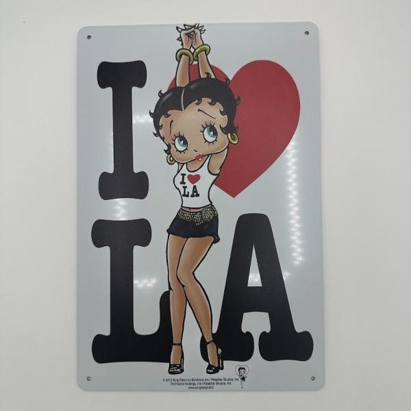 Betty Boop ブリキ看板 I LOVE LA ロサンゼルス風 アメリカンレトロ