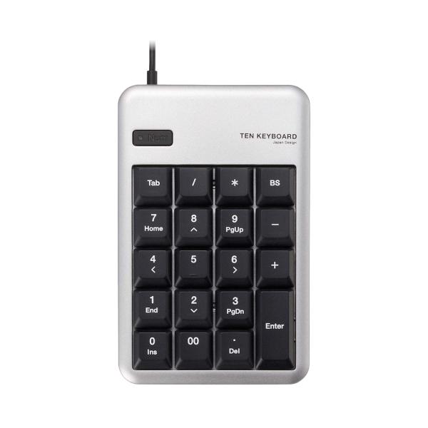 エレコム(ELECOM) テンキー 有線 メンブレン Mサイズ 1000万回高耐久 シルバー TK-...