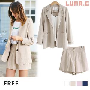 ジャケット セットアップ レディース ショートパンツ 春 夏 オフィス Ol クールビズ 短パン 通学 着まわし カジュアル スーツ Joo Luna G 通販 Yahoo ショッピング