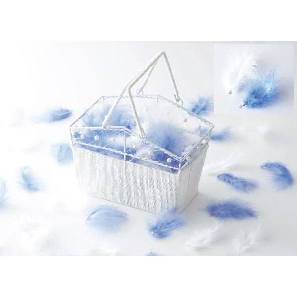 エンジェルシャワー（ブルー・ホワイト）バスケット付　【ブライダル演出用品　フラワーシャワー】