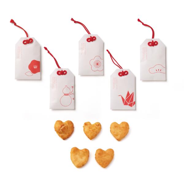 【プチギフト】福守り（ハートせんべい）　1799【サンクスギフト・おせんべい・米菓子・和風】※5個単...