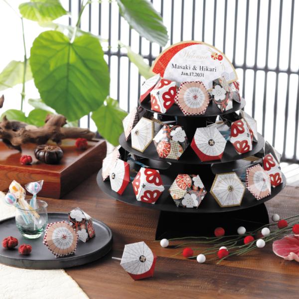 【ウェルカム】★祝傘（棒付キャンディー）32個セット 1875【プチギフト・飴・和傘】