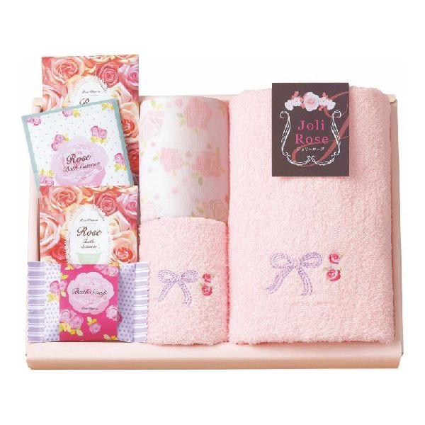 【名披露目】　ジョリーローズ　ガーゼパイルとふんわりパイルのアメニティ　タオルセット　38-3120