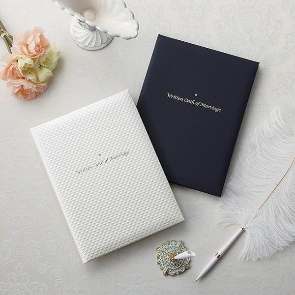 結婚証明書人前式用（パールホワイト・ネイビー）