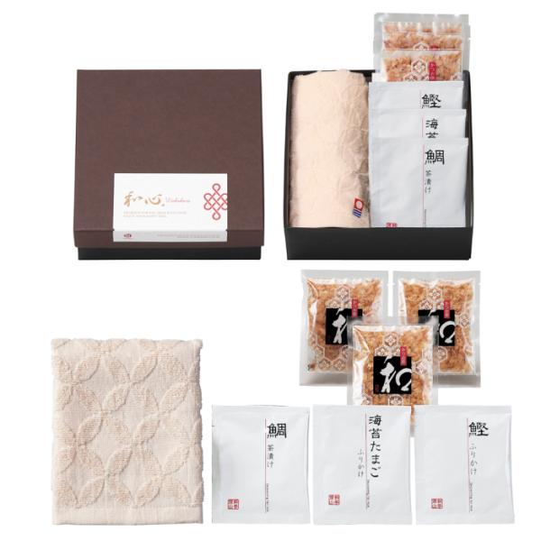【引出物】縁起の品＆今治タオル（七宝B） ET-11【鰹節・ふりかけ・ギフト】包装・熨斗対応
