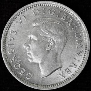 イギリス　ジョージ6世　1937年　6ペンス銀貨｜lunatrading