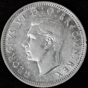 イギリス　ジョージ6世　1944年　6ペンス銀貨｜lunatrading