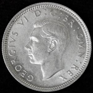 イギリス　ジョージ6世　1944年　6ペンス銀貨｜lunatrading