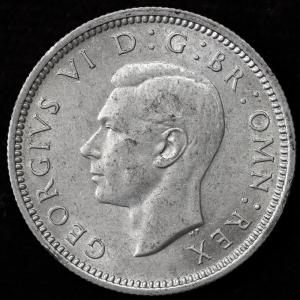 イギリス　ジョージ6世　1944年　6ペンス銀貨｜lunatrading