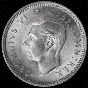 イギリス　ジョージ6世　1945年　6ペンス銀貨｜lunatrading