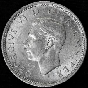 イギリス ジョージ6世 1945年 6ペンス銀貨 : エルズコレクション