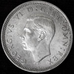 イギリス ジョージ6世 1945年 6ペンス銀貨 : エルズコレクション