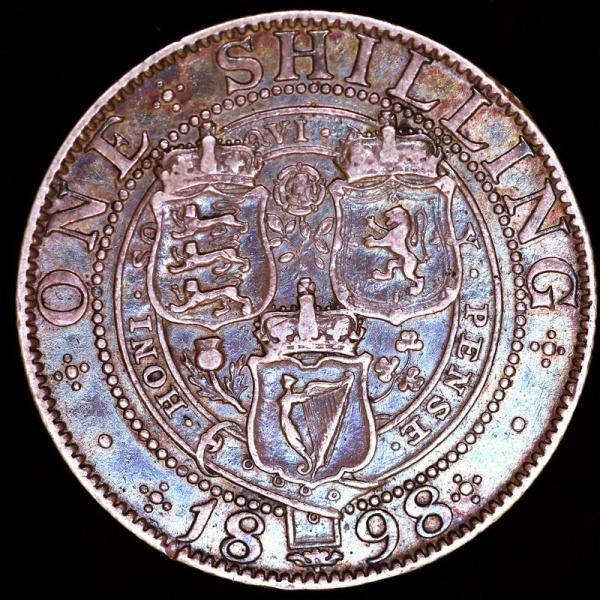 イギリス　ビクトリア　1898年　シリング銀貨