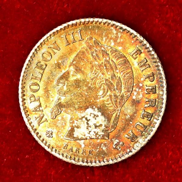 フランス　1867年　20サンチーム銀貨