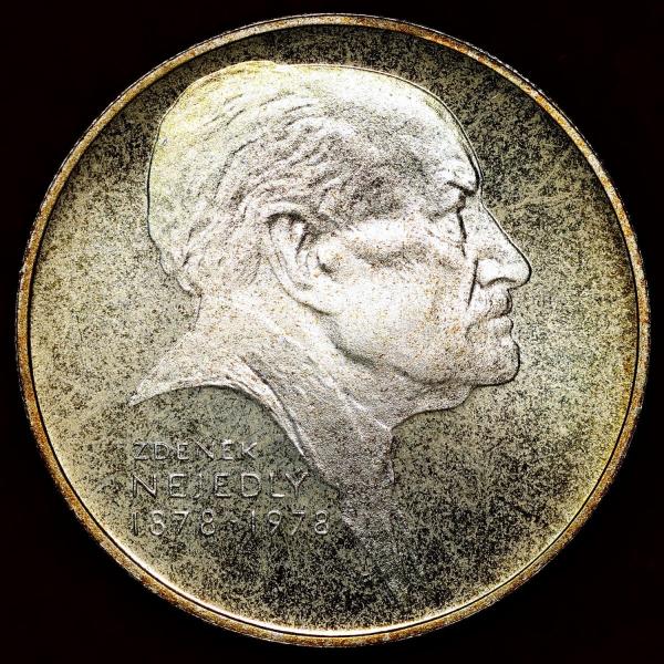 チェコスロバキア　1978年　50コルナ　プルーフ　銀貨　ズデニエク・ネイエドリー生誕100周年記念