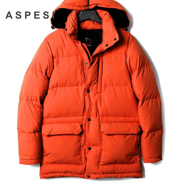 ASPESI / アスペジ ポリウレタンコーティング撥水マットナイロンデタッチャブルフーデッドダウン...