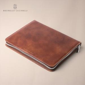 BRUNELLO CUCINELLI / ブルネロクチネリ グレインカーフレザードキュメントホルダー(MWZIU187) （アンティークブラウン）