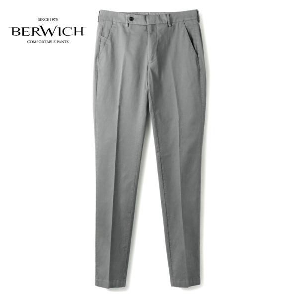 BERWICH / ベルウィッチ ガーメントダイコットンストレッチギャバジンノープリーツスリムテーパ...