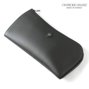 CHAMBORD SELLIER / シャンボールセリエエンボスカーフミニクラッチバッグ(ANGERS MINI)（GRAPHITE）｜lunedomenica