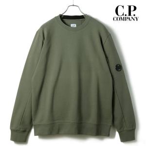 C.P.COMPANY / シーピーカンパニーループバックコットンクルーネックスウェットシャツ（オリーブ）｜lunedomenica