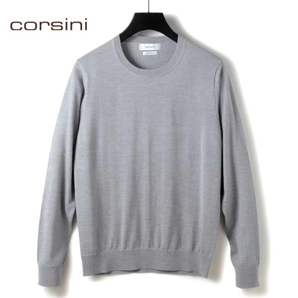 corsini / コルシーニ Super140&apos;sウルトラスーパーファインウール30Gクルーネック...