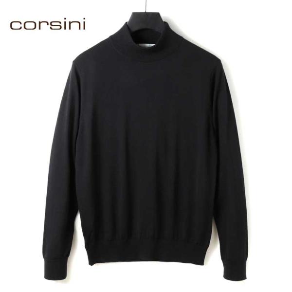 corsini / コルシーニ Super140&apos;sウルトラスーパーファインウール30Gモックネック...