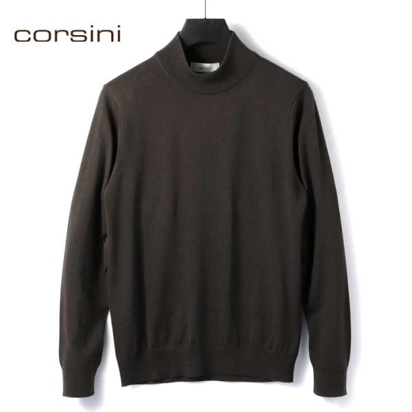 corsini / コルシーニ Super140&apos;sウルトラスーパーファインウール30Gモックネック...