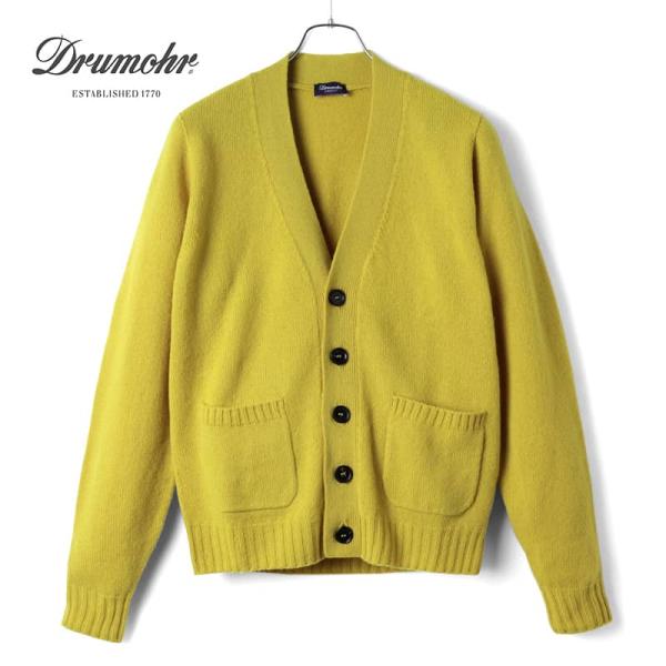 Drumohr / ドルモア ラムズウールミドルゲージVネックシームレスニットカーディガン(D4W1...