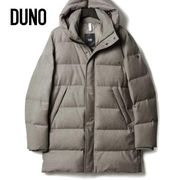 DUNO ATTIC / デュノ アティック ウールカシミヤフランネルデタッチャブルフーデッドダウン...