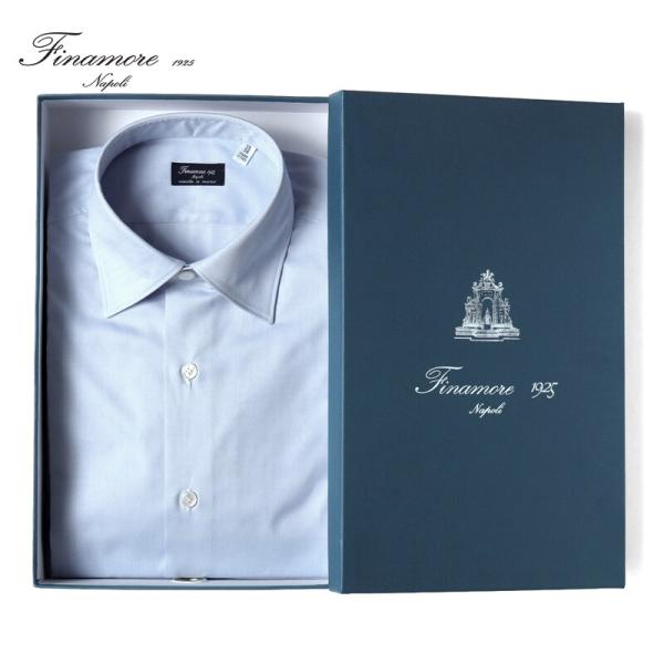 FINAMORE / フィナモレ コットンピンポイントオックスフォードセミワイドカラーシャツ(C02...