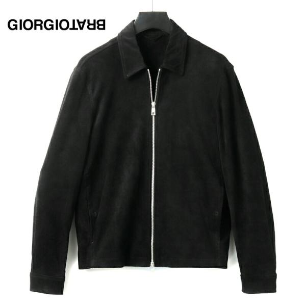 GIORGIO BRATO / ジョルジオブラート ボンディングラムスエードレザーダブルジップジャケ...
