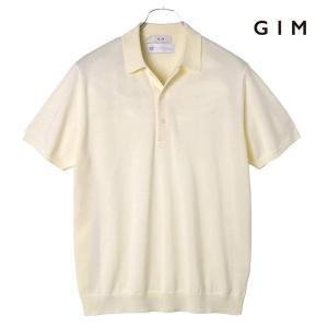 GIM / ジムアメリカンシーアイランドコットン18G半袖ニットポロシャツ（オフホワイト）｜lunedomenica