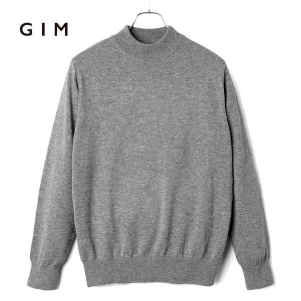 GIM / ジム カシミヤシルク12Gモックネックニット （グレー）