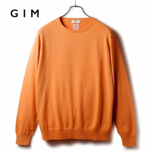 GIM / ジム シーアイランドコットン18G長袖クルーネックニット （オレンジ）