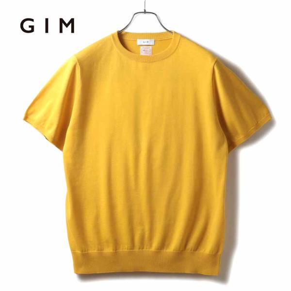 GIM / ジム シーアイランドコットン18G半袖クルーネックニット （サンフラワーイエロー）