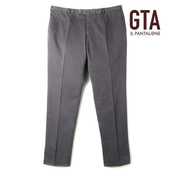 GTA / ジーティーアーガーメントダイコットンストレッチギャバジンノープリーツスリムテーパードパン...