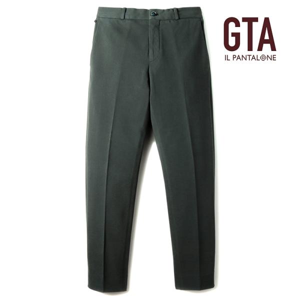 GTA / ジーティーアーコットンストレッチピケノープリーツテーパードドローコードパンツ(DAVID...