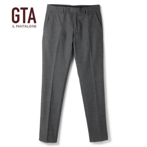 GTA / ジーティーアー ポリエステルレーヨンストレッチフランネルノープリーツスリムテーパードパン...