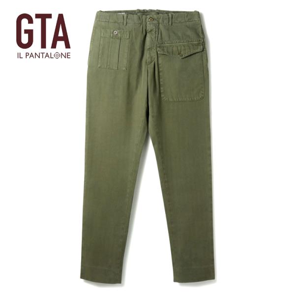 GTA / ジーティーアー ガーメントダイコットンヘリンボーンテーパードカーゴパンツ(LORENZO...