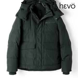 HEVO / イーヴォシュリンク加工ナイロンパデッドフーデッドジャケット(LESINA/DOWN)（ダークグレイッシュグリーン）｜lunedomenica