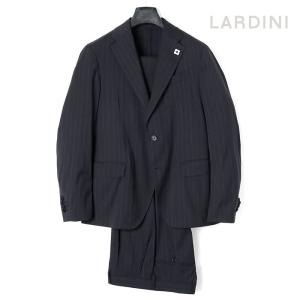 LARDINI / ラルディーニウールナイロンストレッチストライプ柄2Bスーツ(EASY WEAR)（ネイビー）